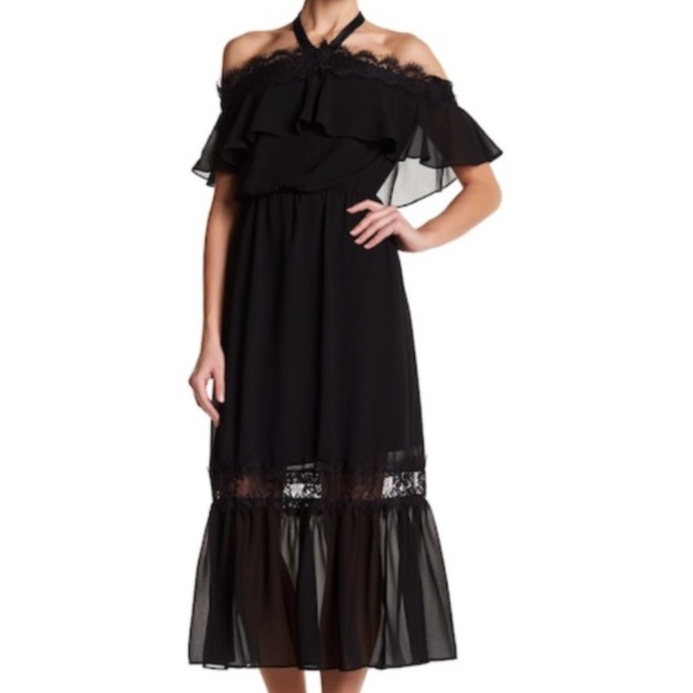 LIKE NEW Nanette Lepore Halter Cold Shoulder Dress